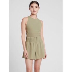Athleta Cosmic Flutter Romper Shadow Olive Green Sz XL #558685 Sleeveless